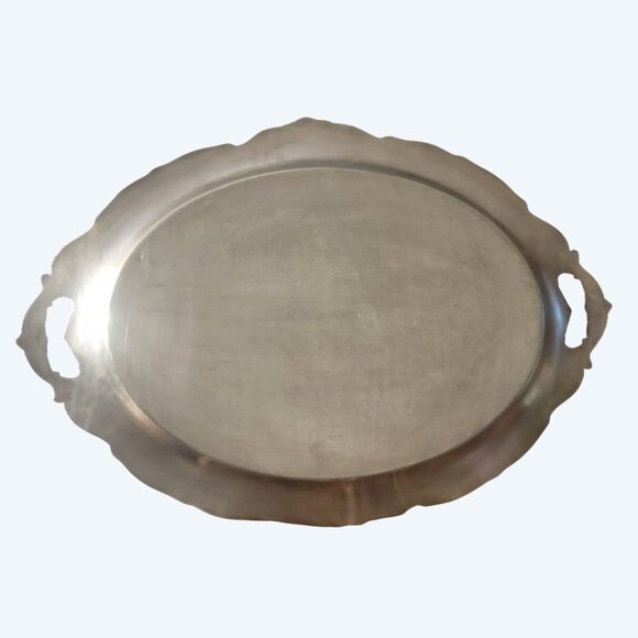 Reed & Barton King Francis Large Handled Metal Serving Tray Silverplate - Picture 15 of 16